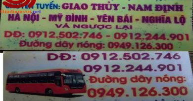Xe khách Giao Thuỷ Nam Định đi Yên Bái, Lào Cai, Lai Châu