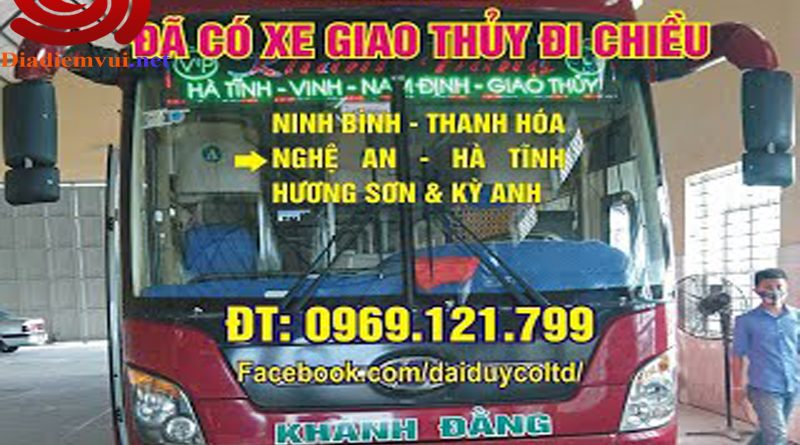 Xe khách tuyến Giao Thuỷ Nam Định đi Vinh Nghệ An, Hà Tĩnh, Đà Nẵng