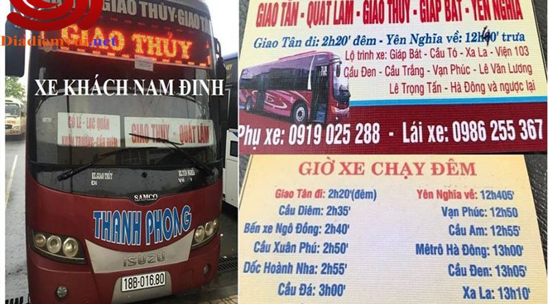 Xe khách tuyến Giao Thuỷ Nam Định đi tuyến Yên Nghĩa Hà Nội Hoà Bình