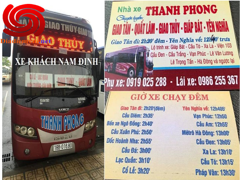 Xe khách tuyến Giao Thuỷ Nam Định đi tuyến Yên Nghĩa Hà Nội Hoà Bình ...