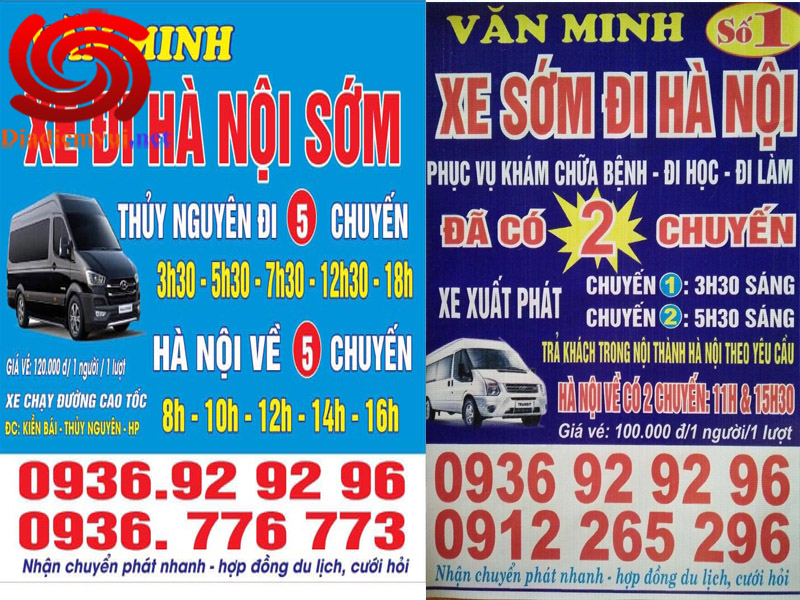 Xe khách Văn Minh tuyến Kiền Bái Thủy Nguyên Hải Phòng đi Hà Nội