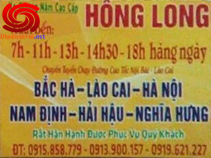 Xe khách Hồng Long Hải Hậu Nam Định đi Lào Cai Bắc Ngầm Bắc Hà
