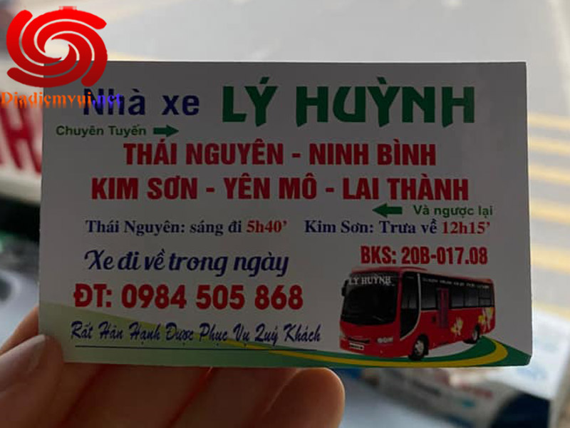 Xe khách Lý Huỳnh tuyến Kim Sơn Nho Quan Ninh Bình đi Thái Nguyên và ngược lại