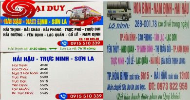 Xe khách Hải Hậu Nam Định đi Hòa Bình Sơn La Điện Biên