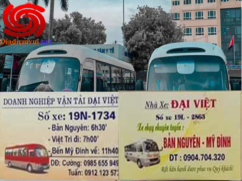 Xe khách Đại Việt tuyến Lâm Thao Việt Trì Phú Thọ đi Mỹ Đình Hà Nội và ngược lại