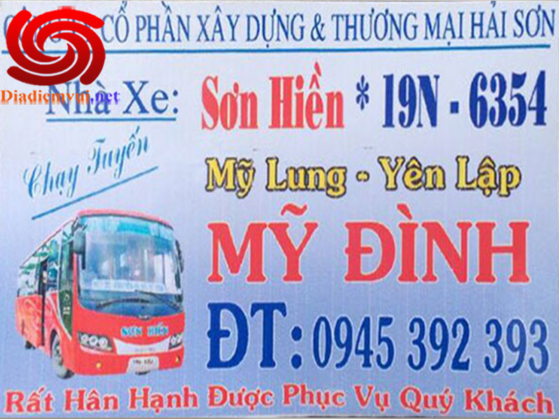 Xe khách Sơn Hiền tuyến Mỹ Lung Yên Lập Phú Thọ đi Mỹ Đình Hà Nội và ngược lại