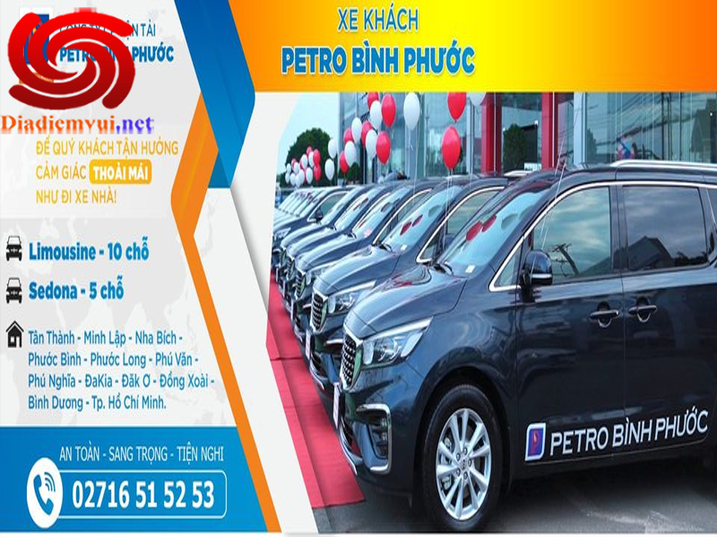 Xe Limousine Petro Bình Phước tuyến Tp hcm Sài Gòn đi Bình Phước và ngược lại