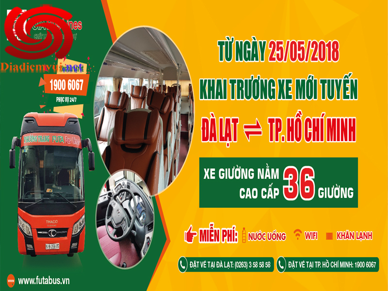 Xe khách Phương Trang tuyến Tp hcm Sài Gòn đi Đà Lạt Lâm Đồng và ngược lại